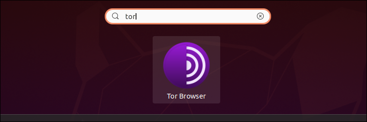 Search for Tor Browser in GNOME desktop